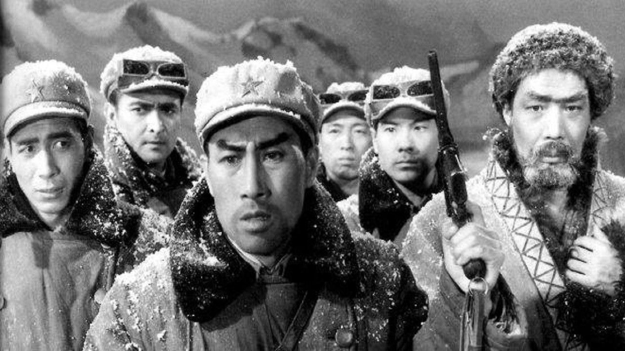 Visitors on the Icy Mountain Background