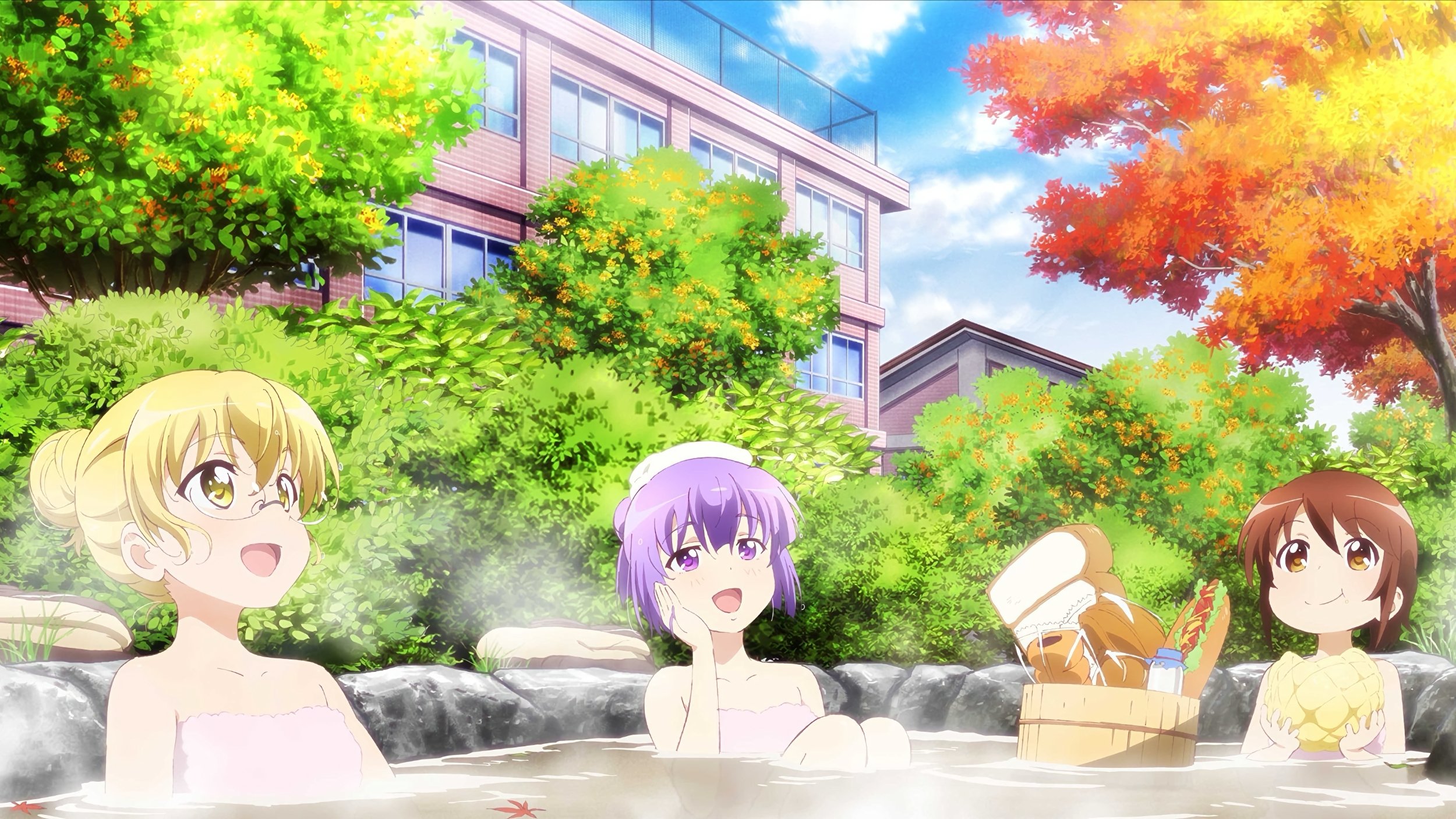 Three Leaves, Three Colors Background