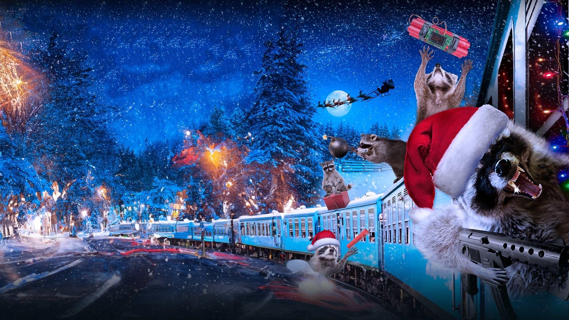 Killer Raccoons 2: Dark Christmas in the Dark Background