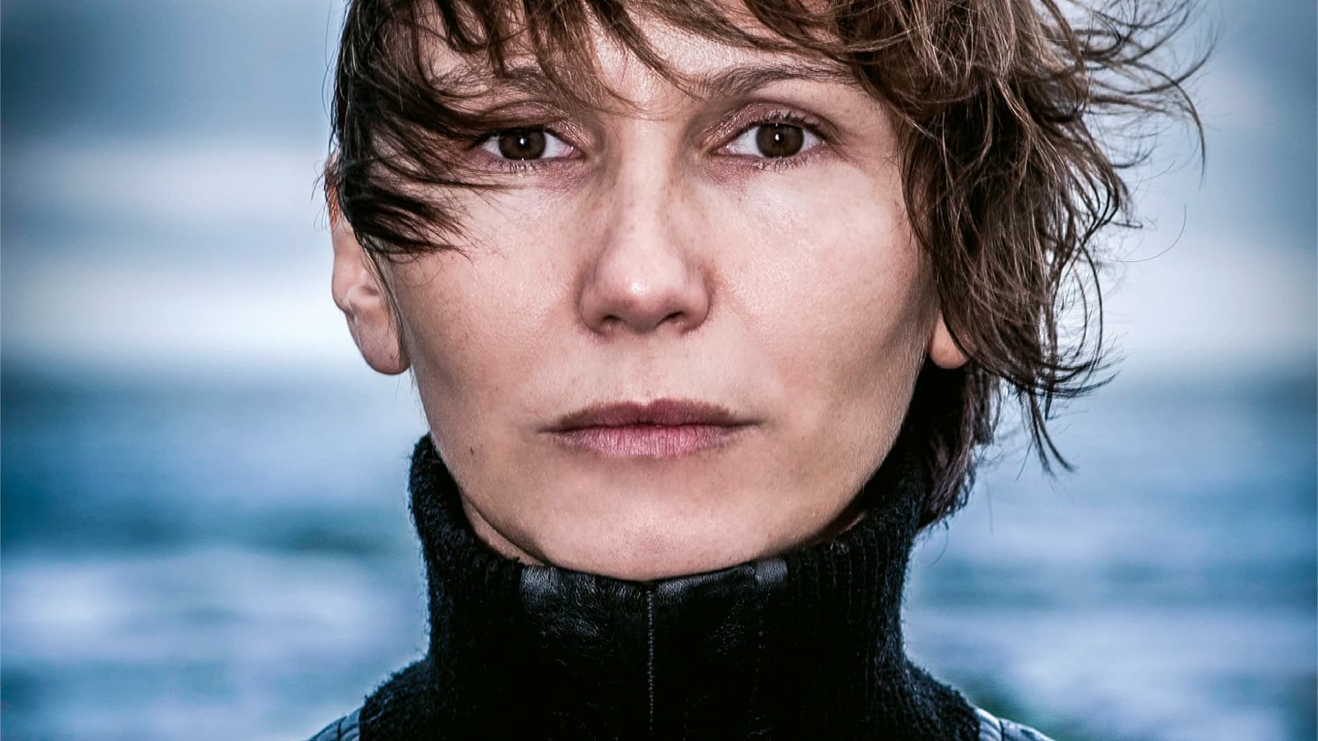 Woman at Sea Background