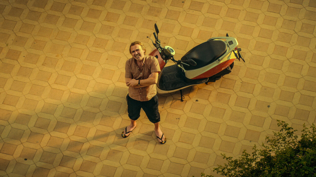 Man on Pause Background