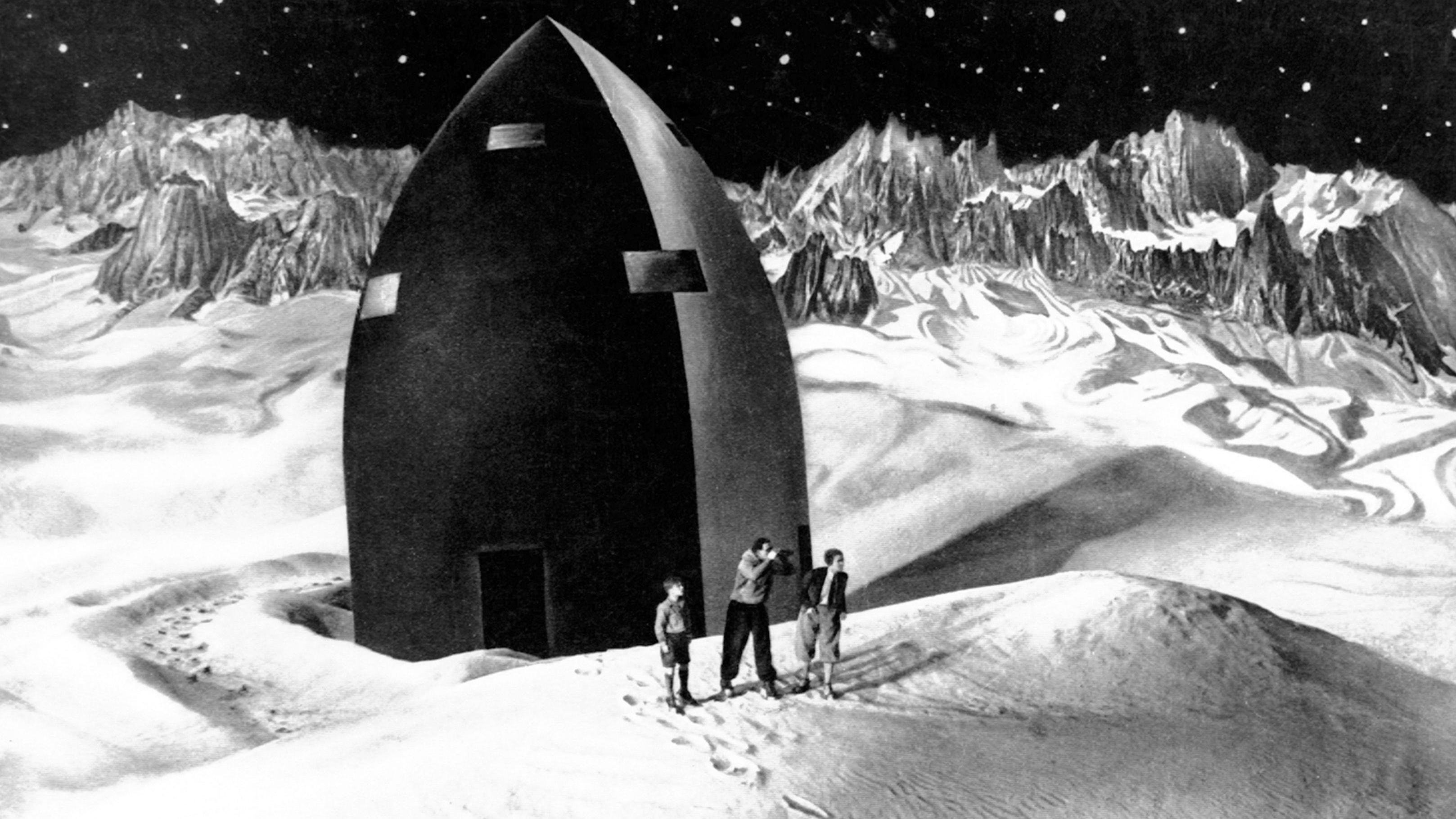 Woman in the Moon Background