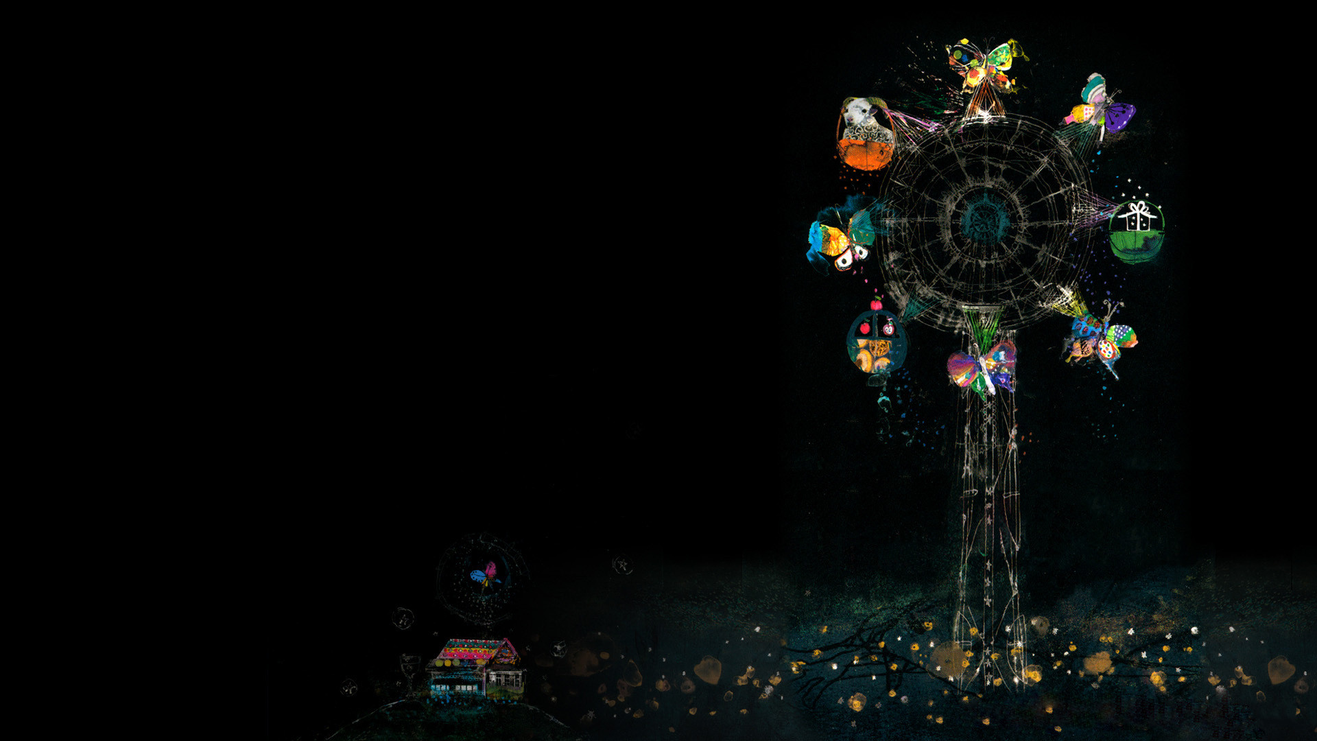 Midnight Ferris Wheel Background