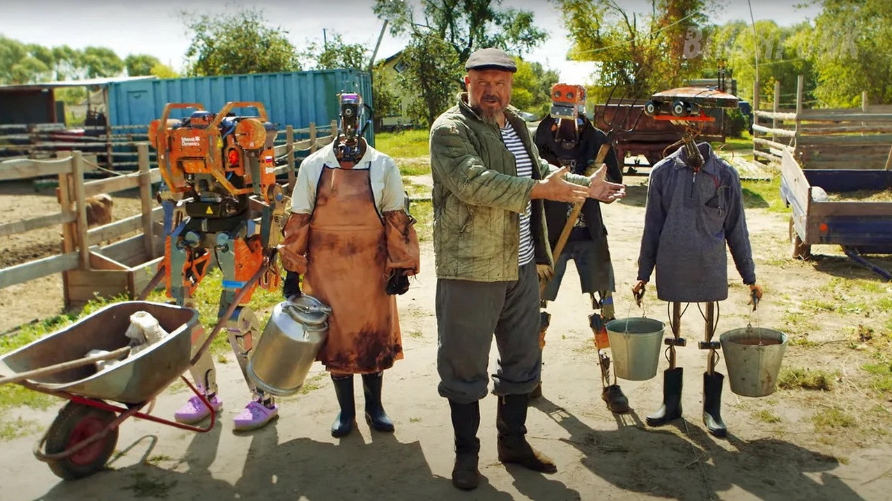 Russian Cyberpunk Farm Background