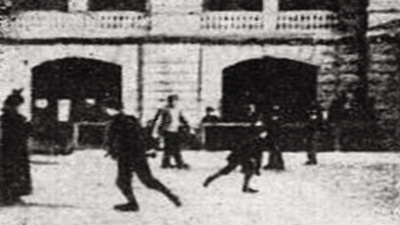 Skating-rink in the Royal Baths Background