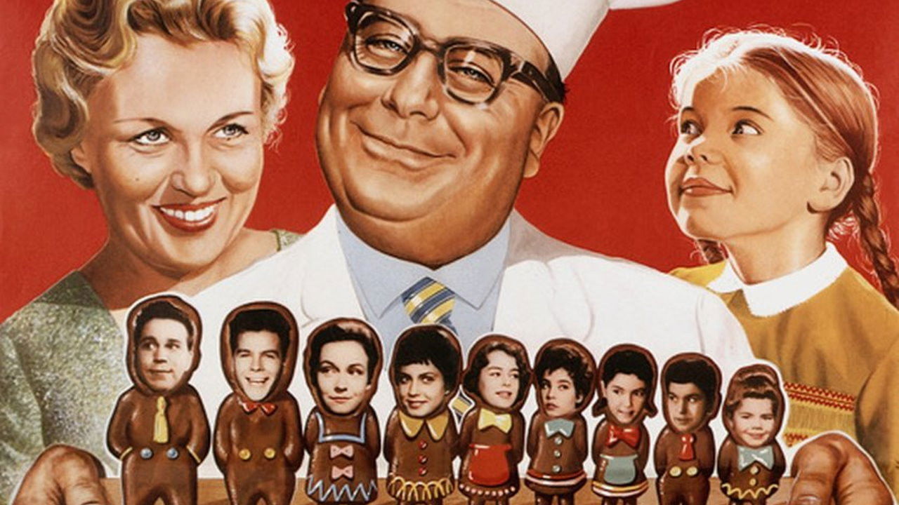 Vater, Mutter und neun Kinder Background